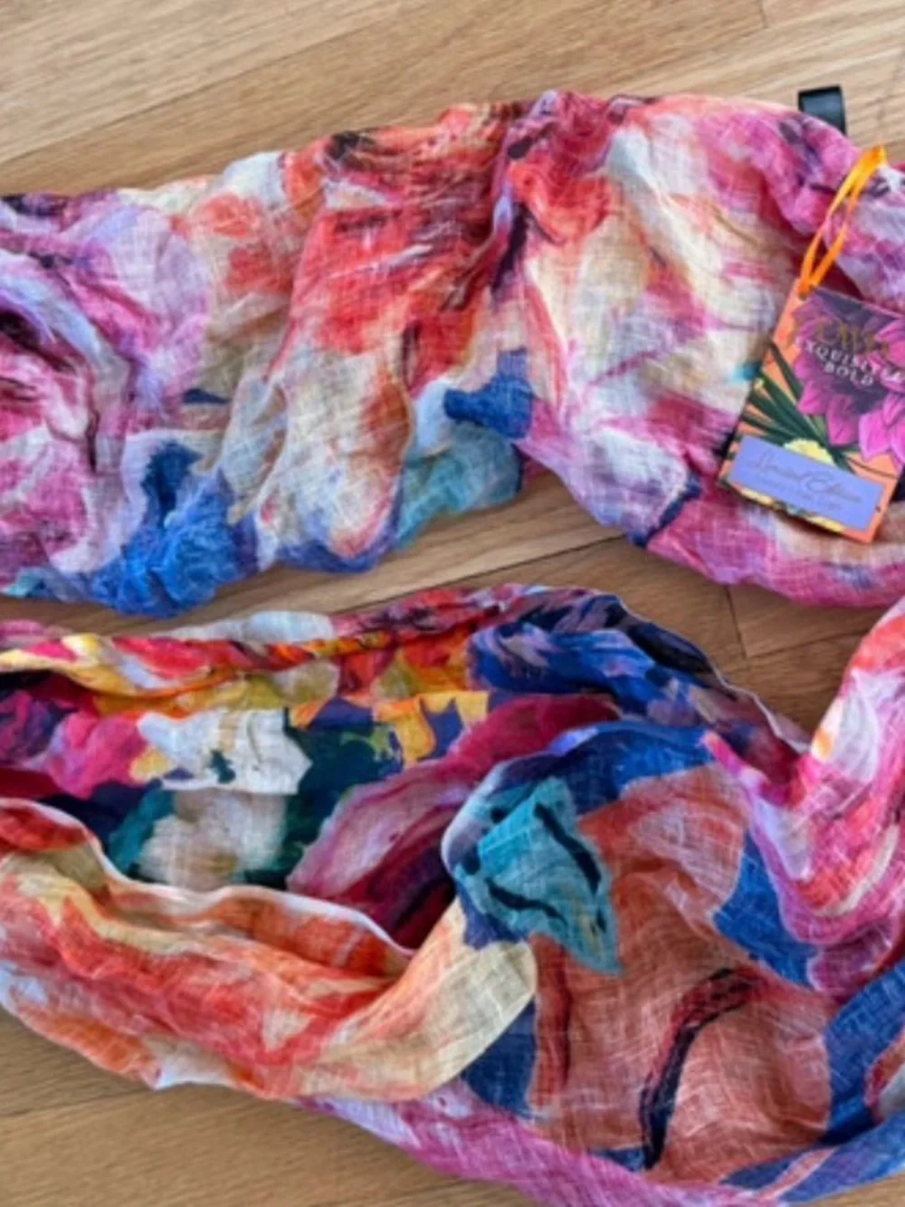 Exquisitely Bold Limited Edition Luxury Linen Floral Scarf
